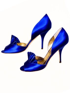 Kate Spade Chrisette Cobalt Blue Satin Heels Size 8